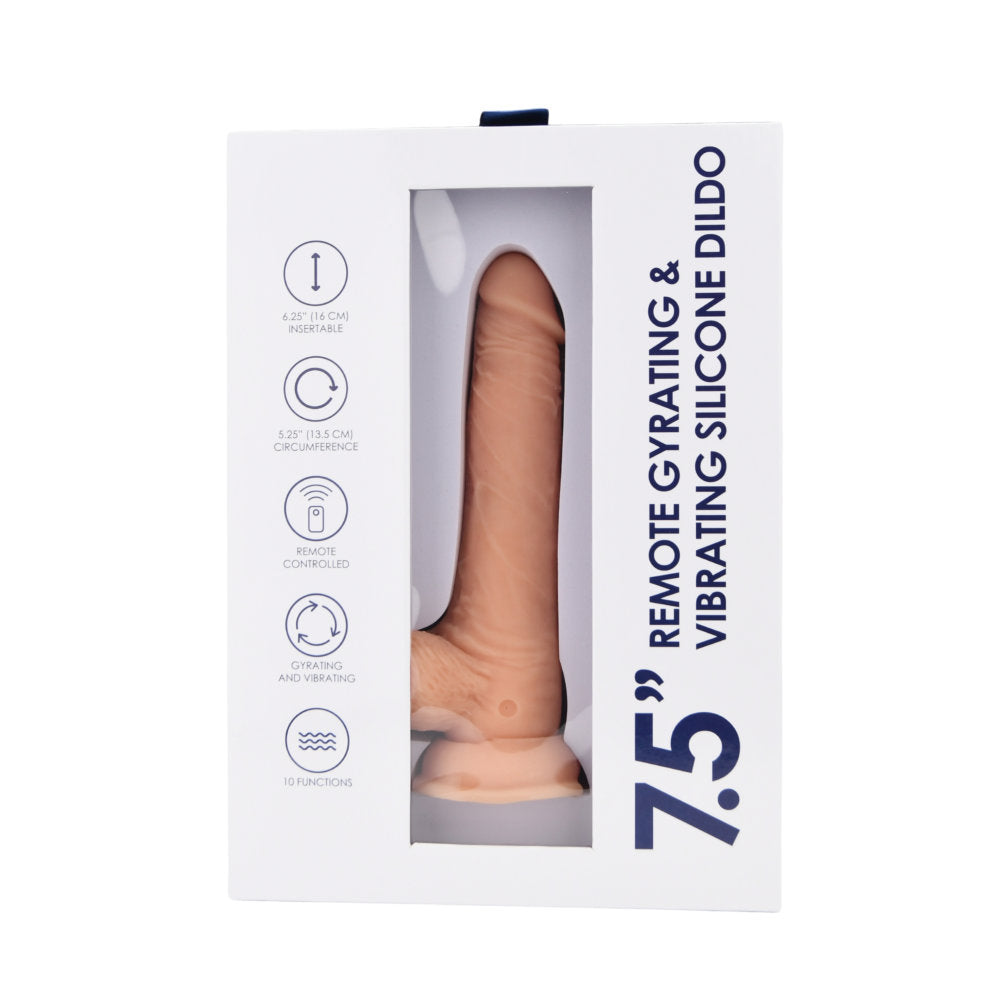 Loving Joy 7.5" Remote Gyrating & Vibrating Silicone Dildo
