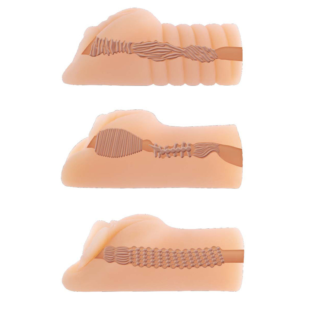 Always Horny Pack Of 3 Pocket Masturbators | Back View | "Pocket masturbators pack - back view"
