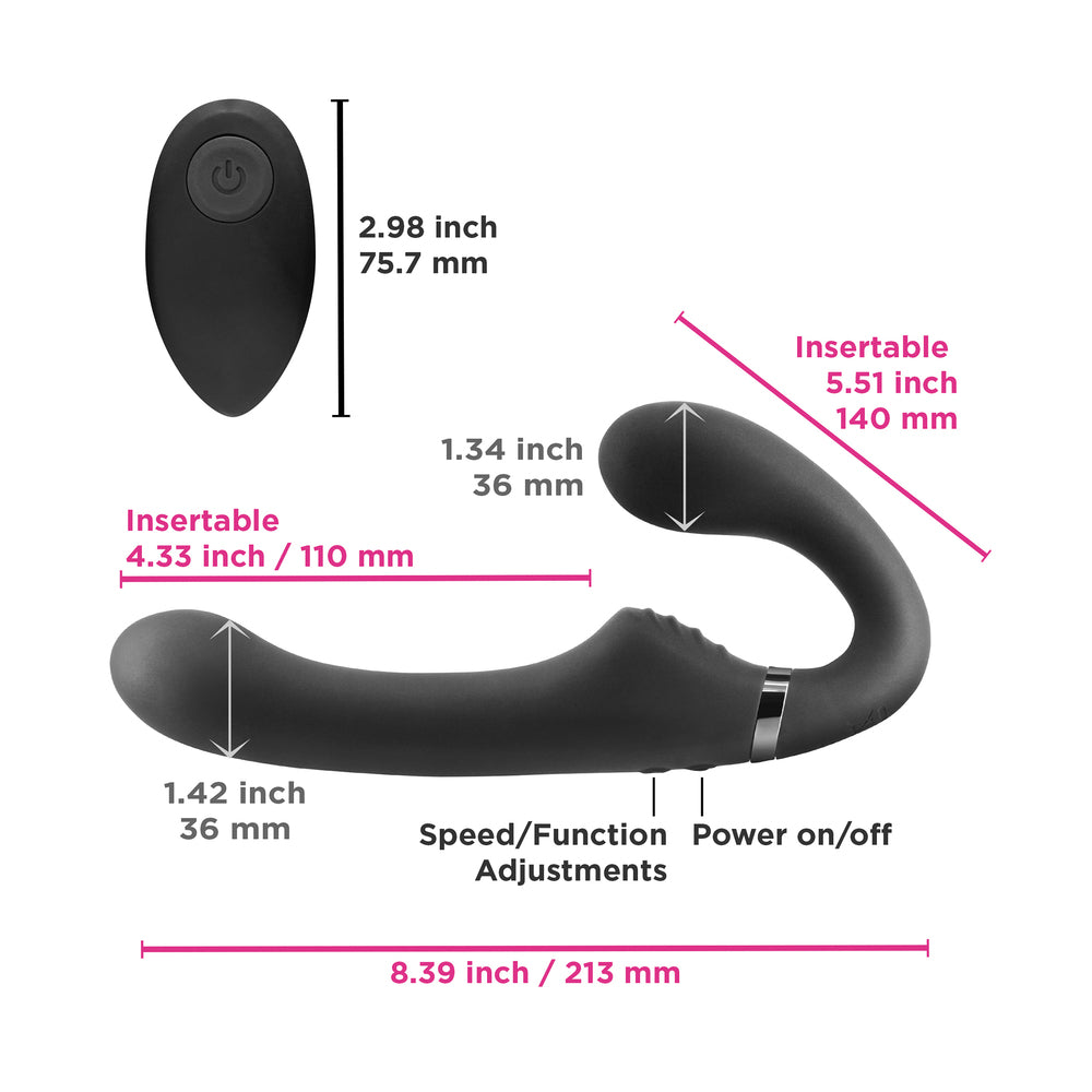 ShiShi Midnight Rider Strapless Strap On|Side View|"Strapless device - side view"