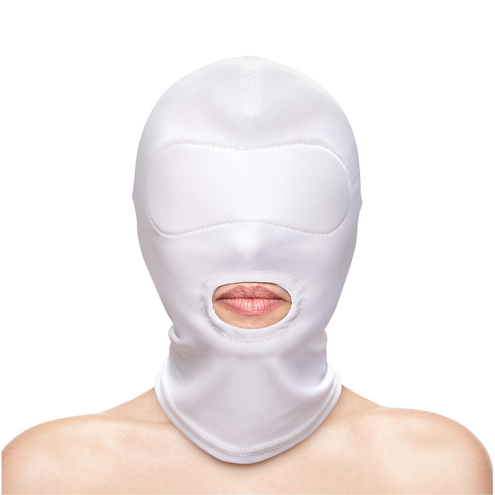 Fetish and Fashion Mouth Hood White|Product View|"White mouth hood - product view"