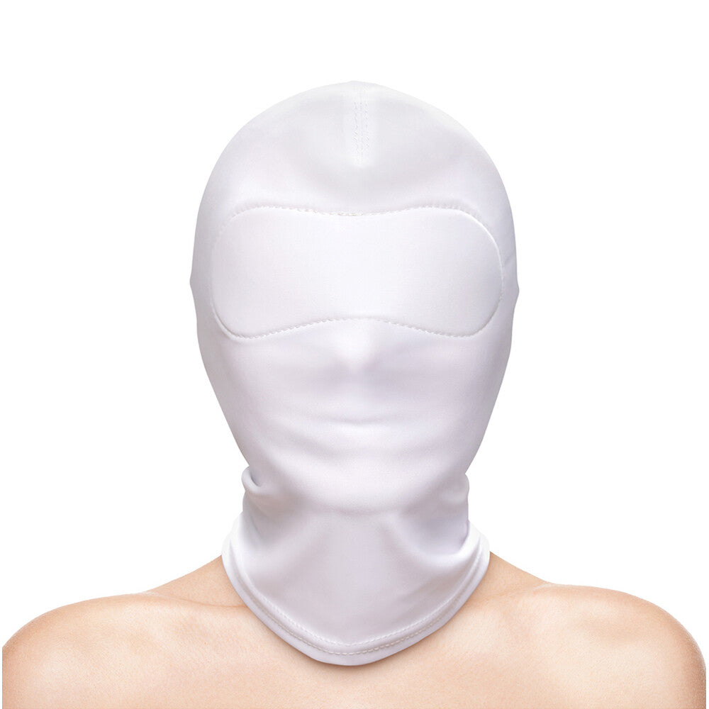 Fetish and Fashion Closed Hood White|Product View|"White hood accessory - product view"