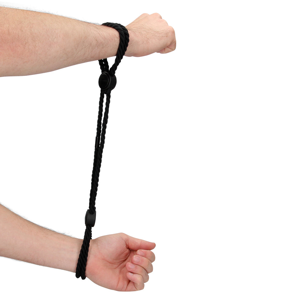 Ouch Adjustable Rope Hand Cuffs | Wear View | "Adjustable rope restraints - wear demonstration"