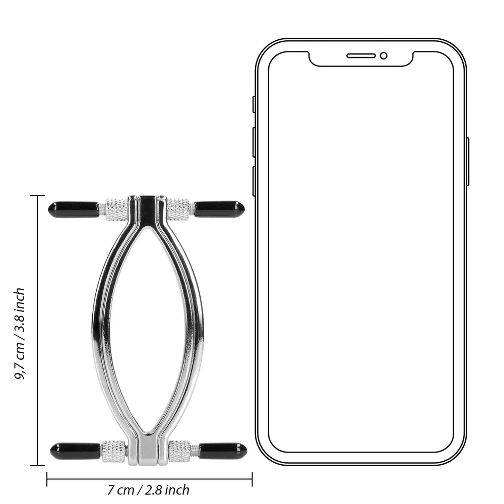 Ouch Adjustable Pussy Clamps|Feature View|"Adjustable clamps - features"