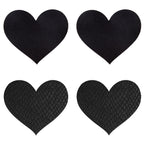 Peekaboo Pasties Black Hearts | Front View | "Black heart pasties - front view"
