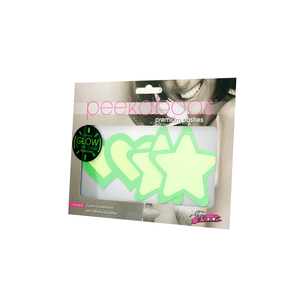 Peekaboo Pasties Glow In the Dark | Side View | "Glow pasties - side view"