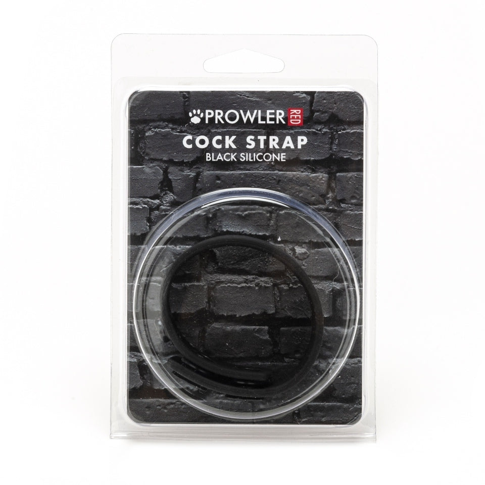 Prowler Red Silicone Adjustable Cock Strap Black | Detail View | "Black cock strap - detail view"