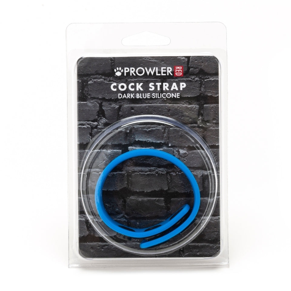 Prowler Red Silicone Adjustable Cock Strap Blue | Detail View | "Blue cock strap - detail view"