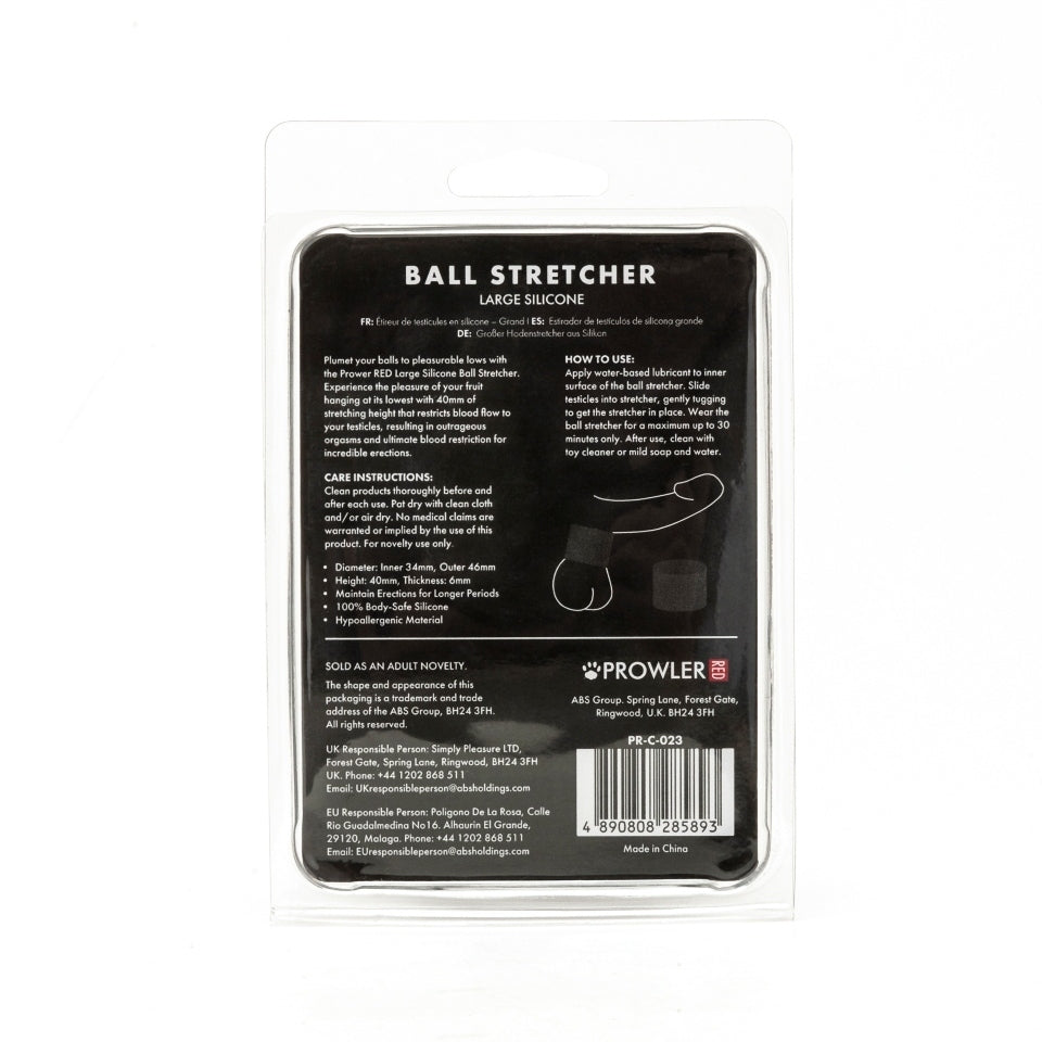 Prowler Red Large Silicone Ball Stretcher | Detail View | "Large ball stretcher - detail view"