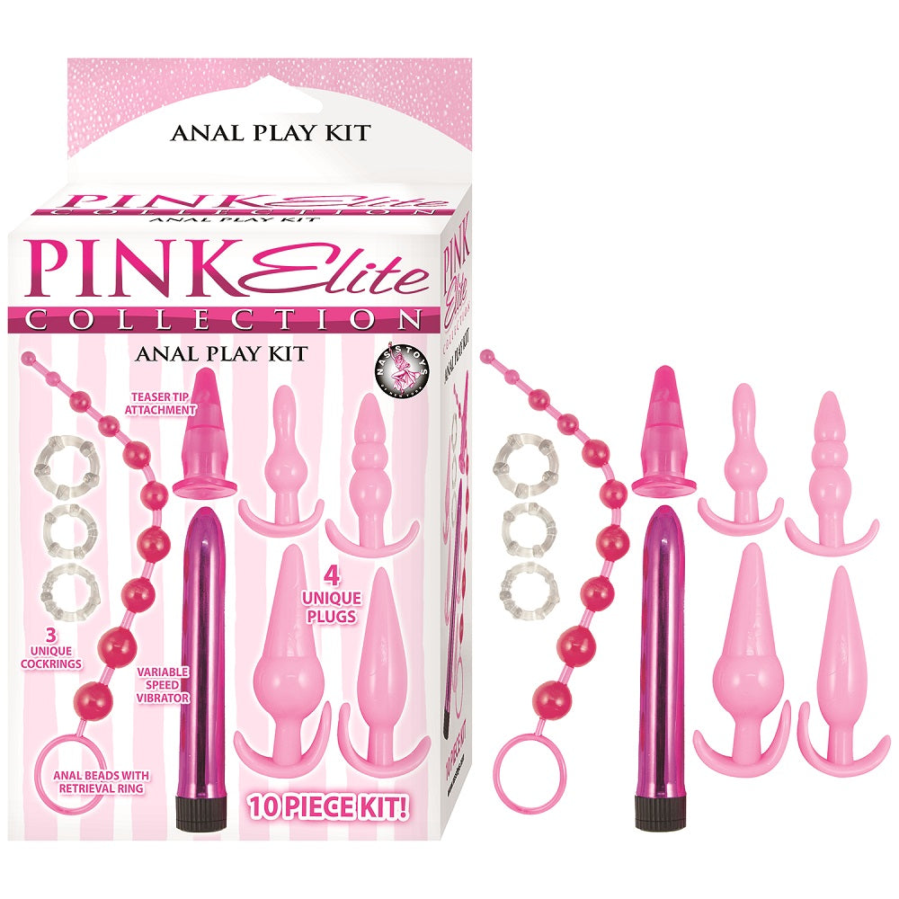 Pink Elite Collection Anal Play Kit|Front View|"Elite anal play kit - front view"