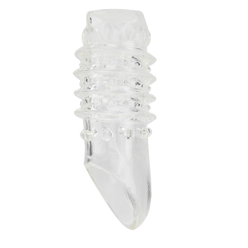 Rev-Sleeves Textured Penis Sleeve with Ball Loop | Front View | "textured penis enhancer - front view"