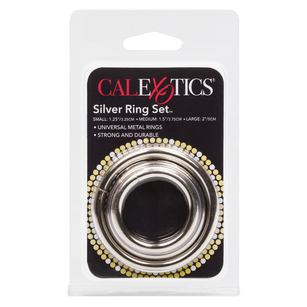 3 Piece Silver Ring Set|Size View|"Silver ring set - size guide"