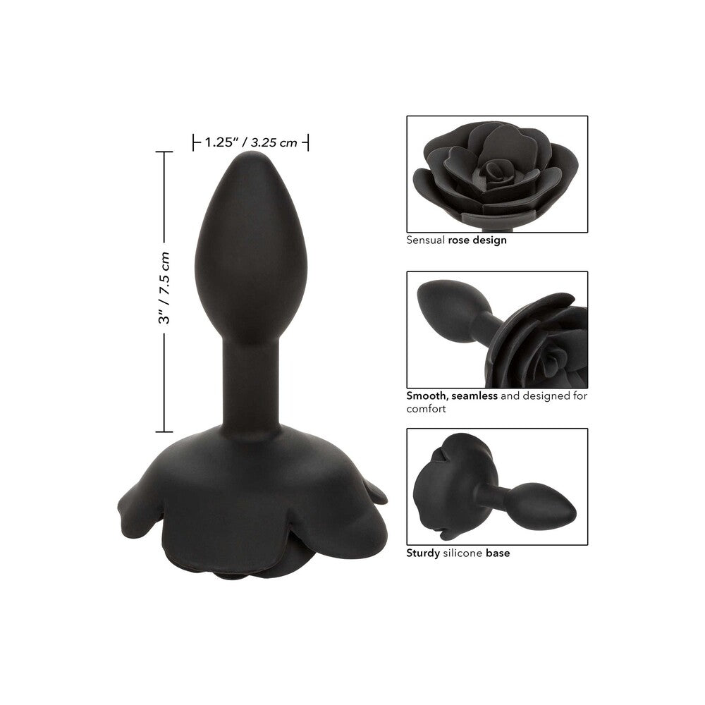 CalExotics Forbidden Small Rose Anal Plug | Back View | "Small rose anal plug - back view"