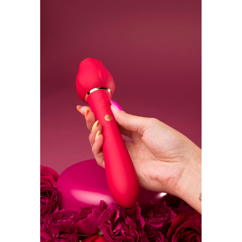 Secret Kisses Rosegasm Lingo Dual Ended | Back View | "Dual ended massager - back view"
