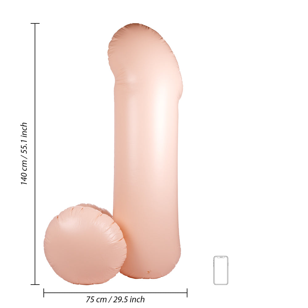 Blow Up Dick 55 Inch|Size View|"Inflatable toy - size guide"