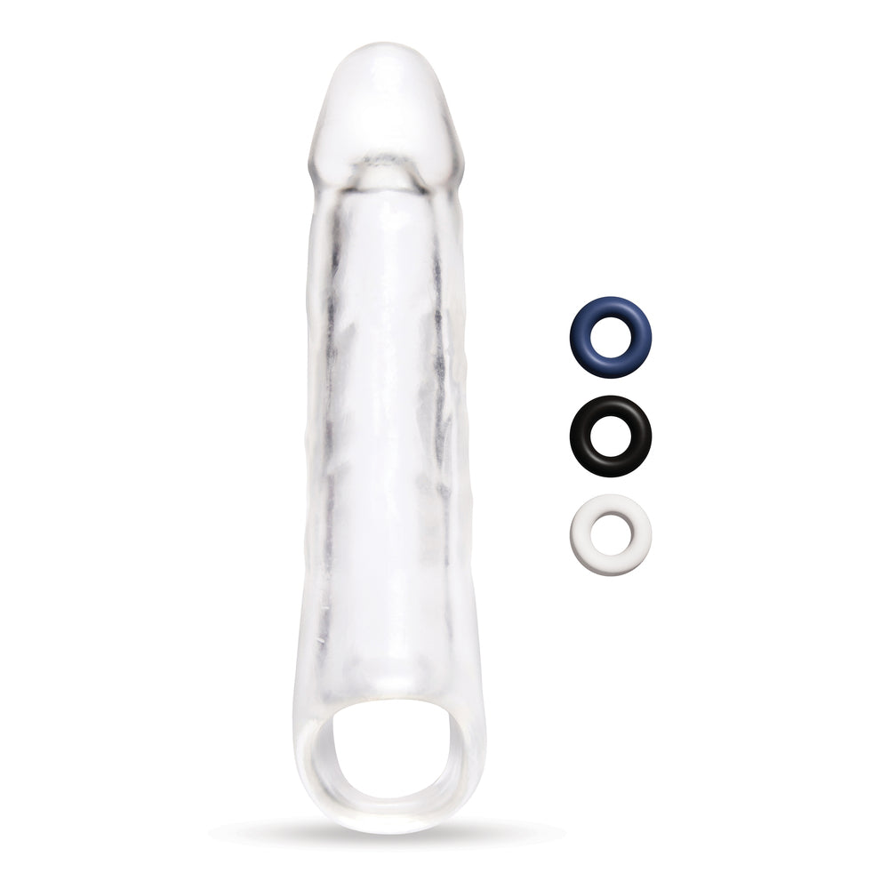 Size Up Clear Penis 3 Inch Extender|Size View|"Clear enhancer - size guide"