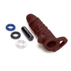 Size Up Silicone Vibrating Realistic 1 Inch Extender|Feature View|"Vibrating enhancer - features"