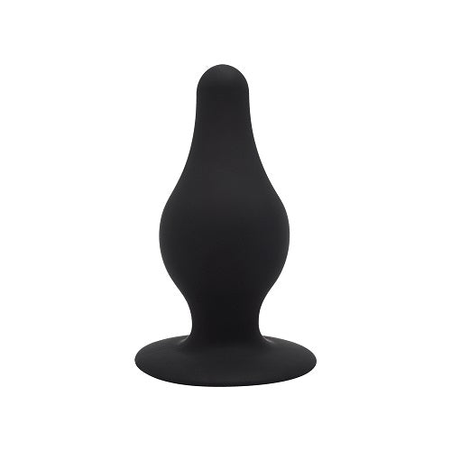 SilexD Dual Density Tapered Silicone Butt Plug Small | Main View | "small black silicone butt plug with tapered design - main view"