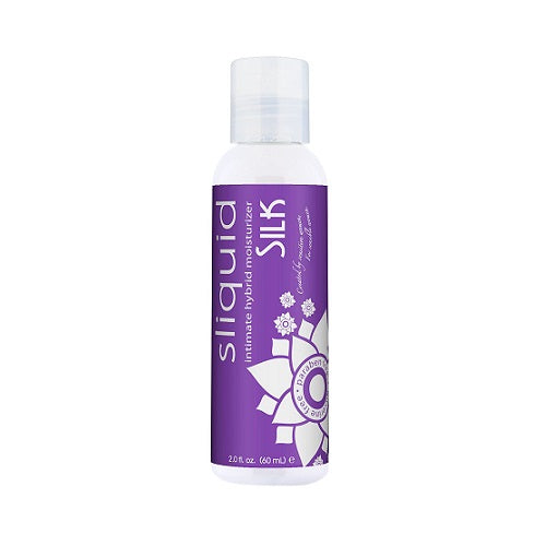 Sliquid Naturals Silk Hybrid Lubricant-59ml | Main View | "59ml bottle of hybrid water and silicone lubricant - main view"