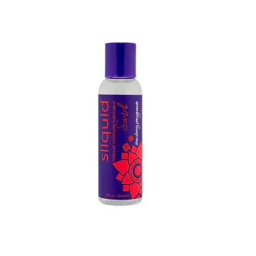 Sliquid-Naturals-Swirl-Flavoured-Lubricants-Strawberry-Pomegranate-59ml|Front View|"strawberry pomegranate flavored lubricant bottle - front view"