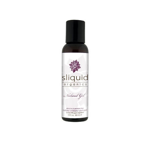 Sliquid-Organics-Natural-Gel-Thick-Lubricant-59ml|Front View|"organic thick gel lubricant in clear bottle - front view"