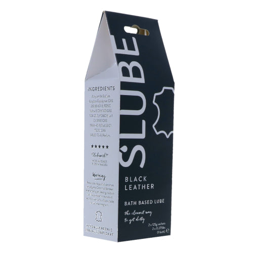 Slube Black Leather Water Based Bath Gel 250g Adult Toys Direct