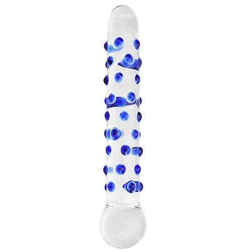 Spectrum-Ribbed-G-Spot-Glass-Dildo|Package View|"glass g-spot dildo packaging - package view"