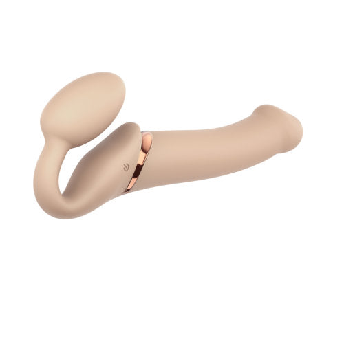 Strap-on-Me Vibrating Strap-On Large Vanilla | Main View | "large vanilla colored vibrating strap-on - main view"