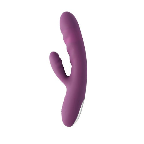 Svakom Avery Thrusting Vibrator with Clitoral Stimulator | Front View | "thrusting rabbit vibrator - front view"