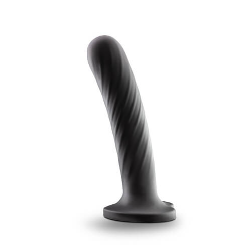 Twist-Silicone-Dildo-With-Suction-Cup-Large|Front View|"large twisted silicone dildo - front view"