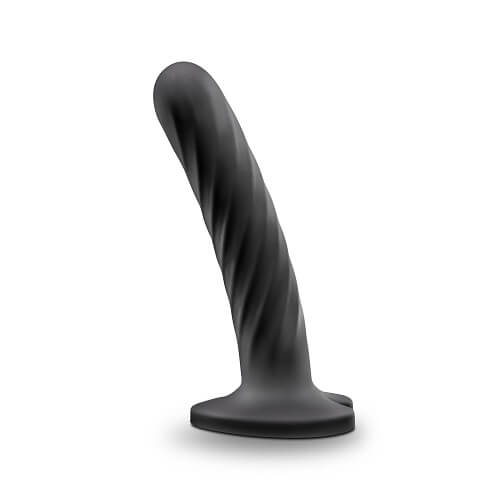 Twist-Silicone-Dildo-With-Suction-Cup-Medium|Front View|"medium twisted silicone dildo - front view"