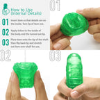 Tenga UNI Emerald Sleeve Masturbator | Side View | "Emerald sleeve masturbator - side view"