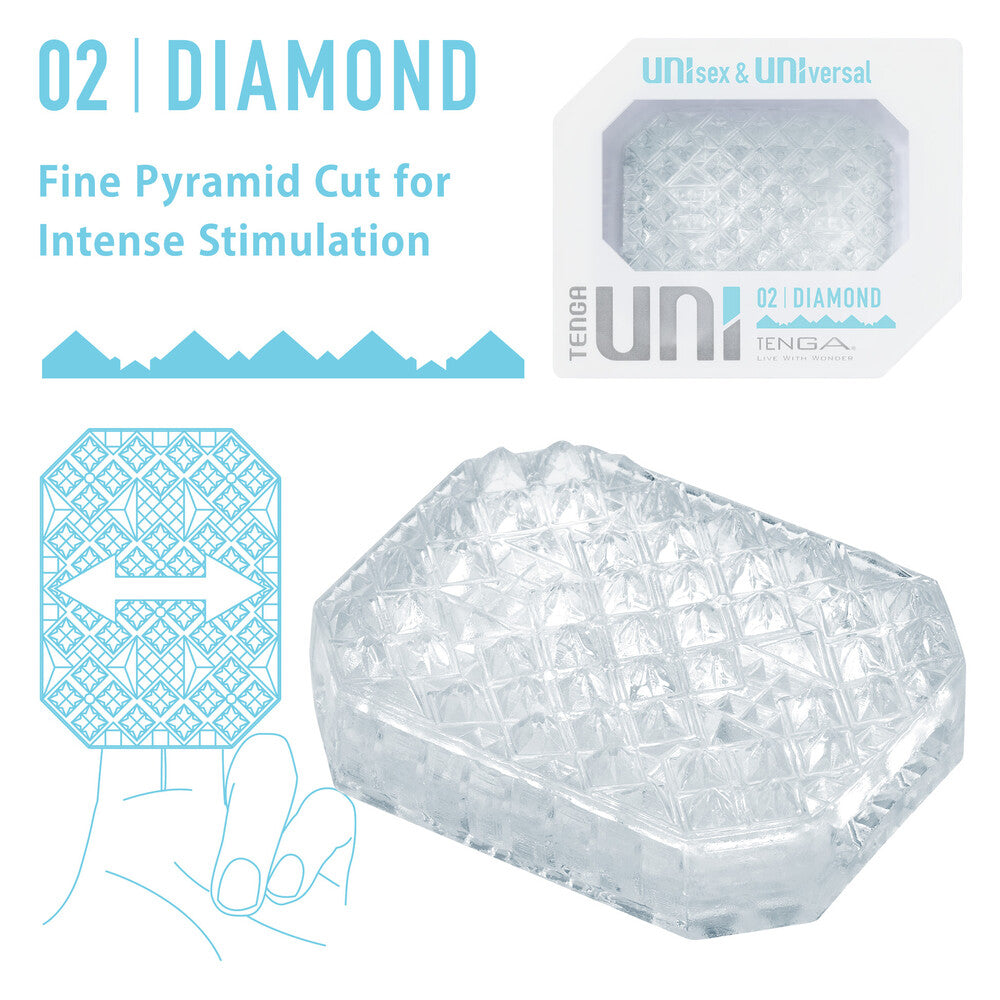 Tenga UNI Diamond Sleeve Masturbator | Front View | "Diamond sleeve masturbator - front view"
