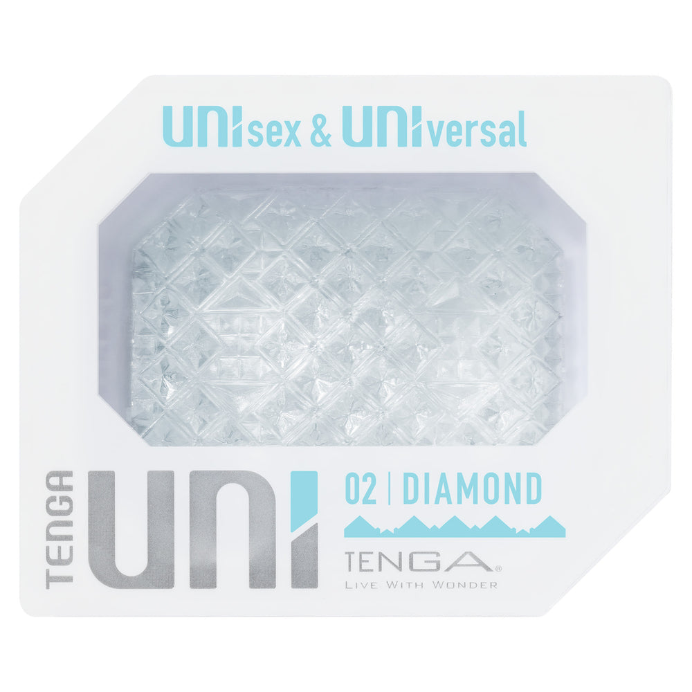 Tenga UNI Diamond Sleeve Masturbator | Side View | "Diamond sleeve masturbator - side view"