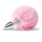 Furry Tales Pink Bunny Tail Butt Plug | Front View | "Pink bunny plug - front view"
