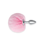 Furry Tales Pink Bunny Tail Butt Plug | Side View | "Pink bunny plug - side view"