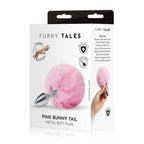 Furry Tales Pink Bunny Tail Butt Plug | Detail View | "Pink bunny plug - detail view"