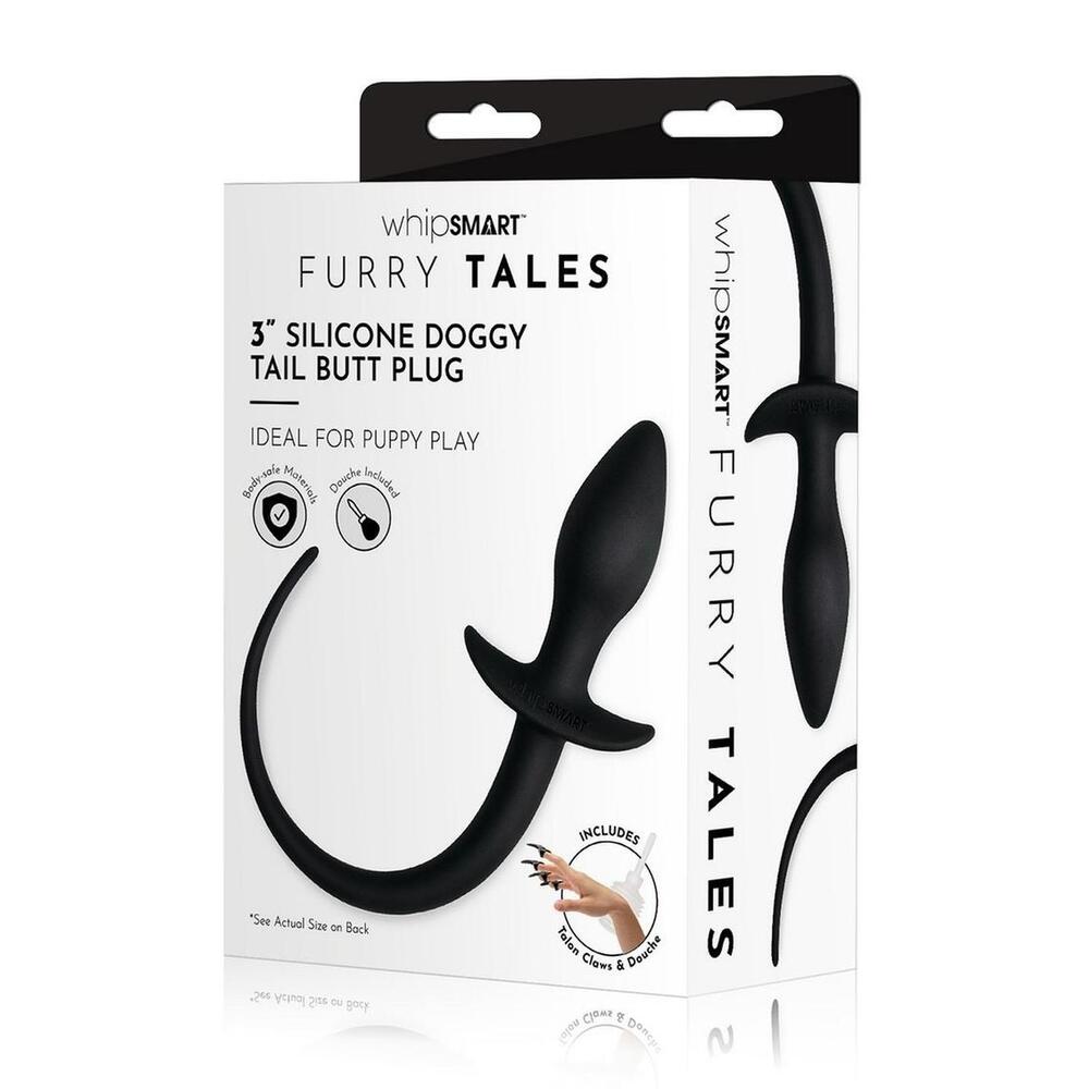 Furry Tales Doggy Tail Butt Plug | Side View | "Doggy tail plug - side view"