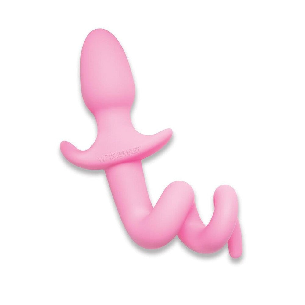 Furry Tales Silicone Piggy Tail Butt Plug | Front View | "Piggy tail plug - front view"