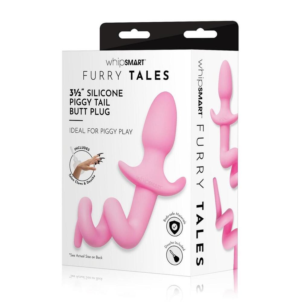 Furry Tales Silicone Piggy Tail Butt Plug | Back View | "Piggy tail plug - back view"