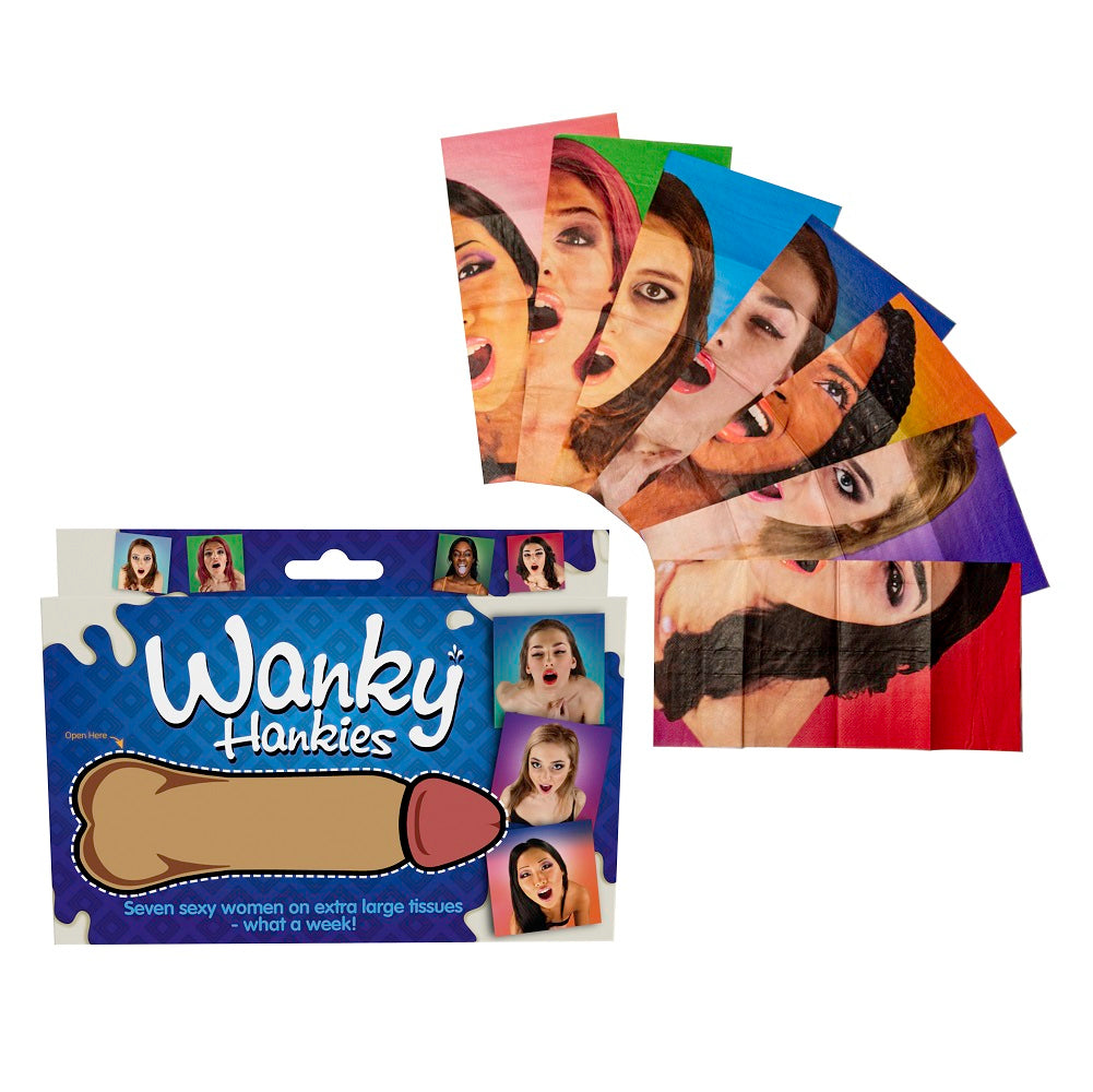 Wanky Hankies!|Front View|"novelty adult handkerchiefs - front view"
