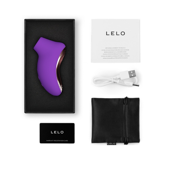 LELO Sona 2 Travel Clitoral Massager Purple|Back View|"sonic clitoral massager - back view"