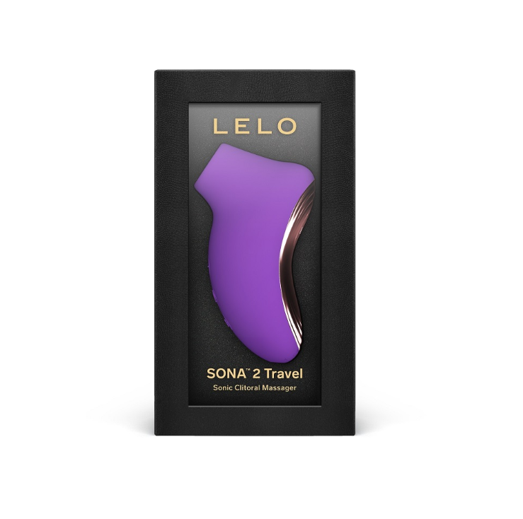 LELO Sona 2 Travel Clitoral Massager Purple|Detail View|"sonic clitoral massager - detail view"
