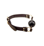 BOUND Nubuck Leather Solid Ball Gag | Wear View | Ball gag wear demonstration
