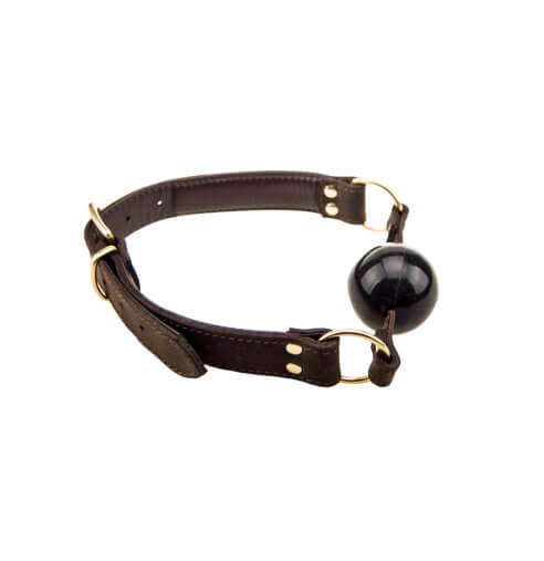BOUND Nubuck Leather Solid Ball Gag | Wear View | Ball gag wear demonstration