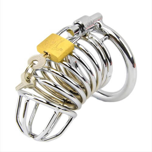 Impound Spiral Male Chastity Device | Front View | Spiral cage design