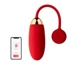 Svakom-Ella-APP-Controlled-Silicone-Vibrating-Egg-Red|Front View|"red app controlled vibrating egg - front view"