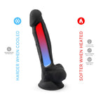 SilexD 7 inch Realistic Silicone Dual Density Dildo with Suction Cup and balls Black