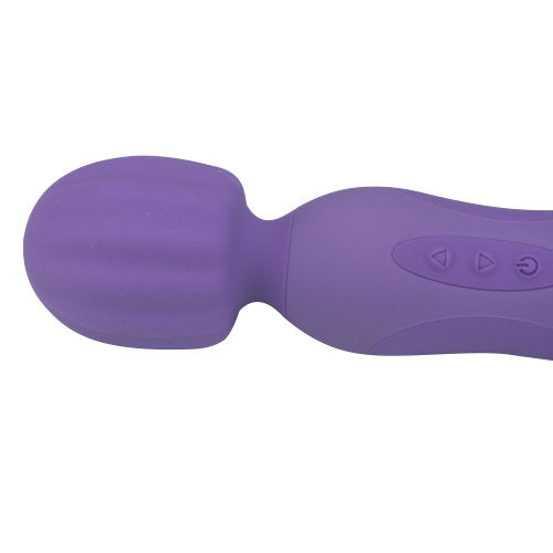 Loving-Joy-10-Function-Magic-Wand-Vibrator-Purple|Detail-2|"power button close up - detail view 2"