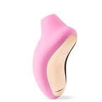 LELO-SONA-Sonic-Clitoral-Massager-Pink|Side|"curved body design - side view"