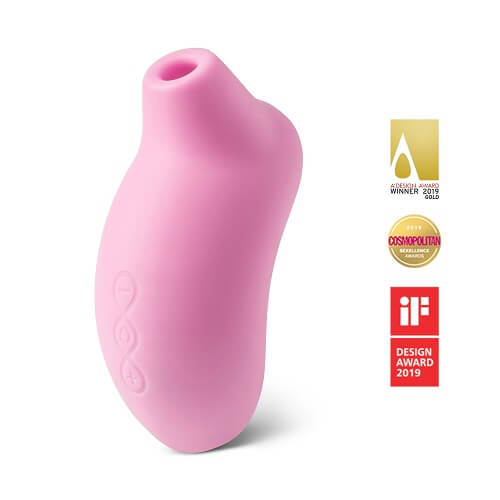 LELO-SONA-Sonic-Clitoral-Massager-Pink|Detail|"stimulation surface close up - detail view"
